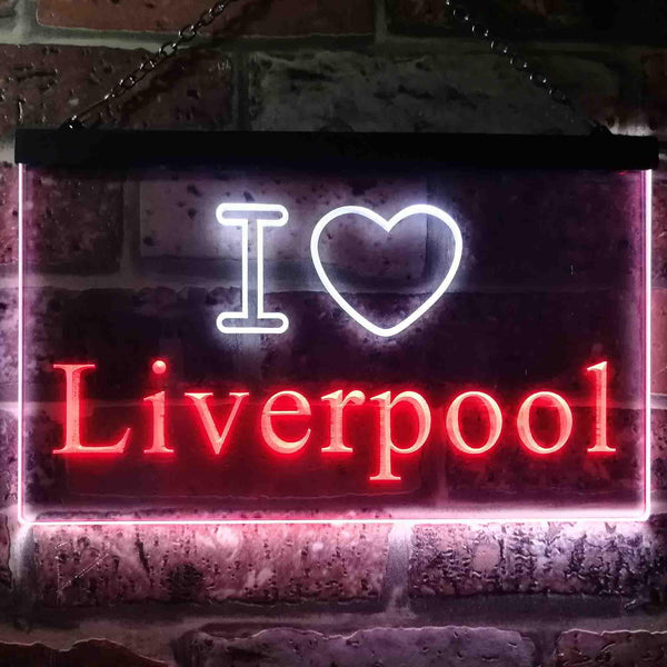 ADVPRO I Love Liverpool Illuminated Dual Color LED Neon Sign st6-i0845 - White & Red