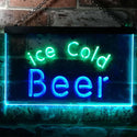 ADVPRO Ice Cold Beer Bar Pub Club Illuminated Dual Color LED Neon Sign st6-i0857 - Green & Blue