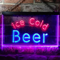 ADVPRO Ice Cold Beer Bar Pub Club Illuminated Dual Color LED Neon Sign st6-i0857 - Red & Blue