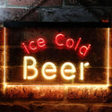 ADVPRO Ice Cold Beer Bar Pub Club Illuminated Dual Color LED Neon Sign st6-i0857 - Red & Yellow