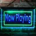 ADVPRO Now Playing Movie Night Home Theater Illuminated Dual Color LED Neon Sign st6-i0864 - Green & Blue