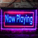 ADVPRO Now Playing Movie Night Home Theater Illuminated Dual Color LED Neon Sign st6-i0864 - Red & Blue