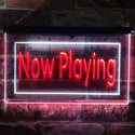 ADVPRO Now Playing Movie Night Home Theater Illuminated Dual Color LED Neon Sign st6-i0864 - White & Red