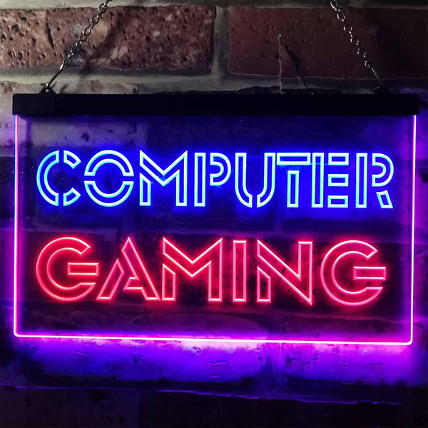 ADVPRO Computer Gaming Room Kid Man Cave Dual Color LED Neon Sign st6-i0865 - Blue & Red