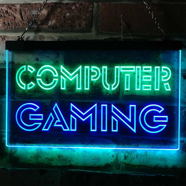 ADVPRO Computer Gaming Room Kid Man Cave Dual Color LED Neon Sign st6-i0865 - Green & Blue