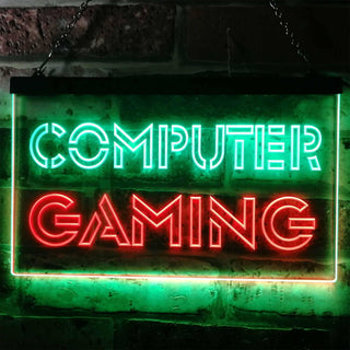 ADVPRO Computer Gaming Room Kid Man Cave Dual Color LED Neon Sign st6-i0865 - Green & Red