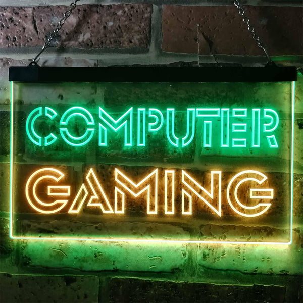 ADVPRO Computer Gaming Room Kid Man Cave Dual Color LED Neon Sign st6-i0865 - Green & Yellow