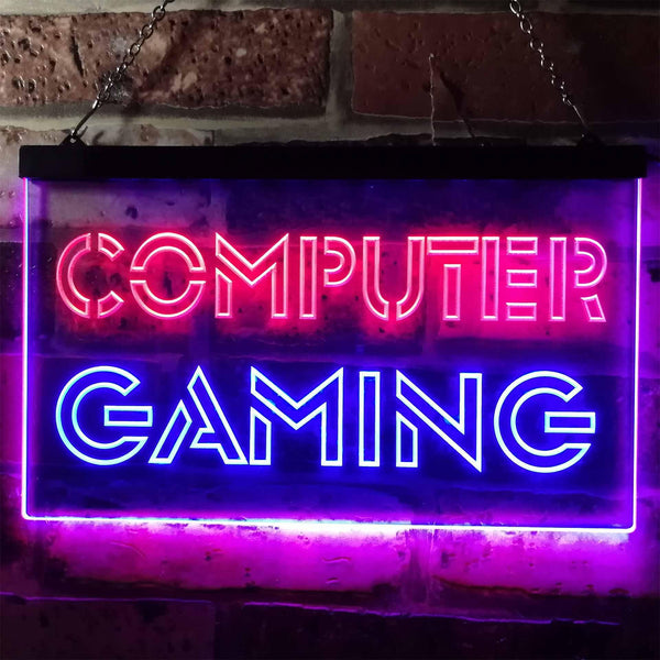 ADVPRO Computer Gaming Room Kid Man Cave Dual Color LED Neon Sign st6-i0865 - Red & Blue