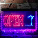 ADVPRO Open Palm Tree Island Illuminated Dual Color LED Neon Sign st6-i0869 - Blue & Red