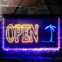 ADVPRO Open Palm Tree Island Illuminated Dual Color LED Neon Sign st6-i0869 - Blue & Yellow
