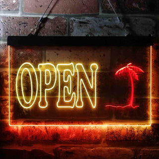 ADVPRO Open Palm Tree Island Illuminated Dual Color LED Neon Sign st6-i0869 - Red & Yellow