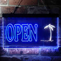 ADVPRO Open Palm Tree Island Illuminated Dual Color LED Neon Sign st6-i0869 - White & Blue