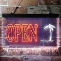 ADVPRO Open Palm Tree Island Illuminated Dual Color LED Neon Sign st6-i0869 - White & Orange