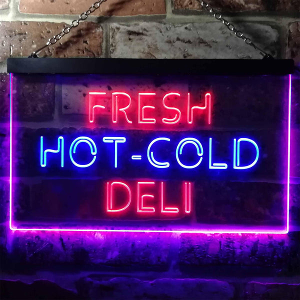 ADVPRO Fresh Hot Cold Deli Food Cafe Illuminated Dual Color LED Neon Sign st6-i0875 - Blue & Red