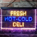 ADVPRO Fresh Hot Cold Deli Food Cafe Illuminated Dual Color LED Neon Sign st6-i0875 - Blue & Yellow