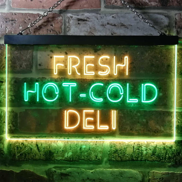 ADVPRO Fresh Hot Cold Deli Food Cafe Illuminated Dual Color LED Neon Sign st6-i0875 - Green & Yellow