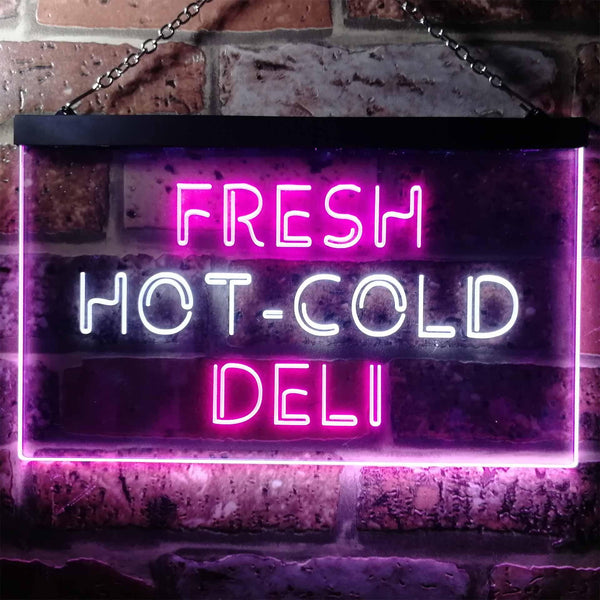 ADVPRO Fresh Hot Cold Deli Food Cafe Illuminated Dual Color LED Neon Sign st6-i0875 - White & Purple
