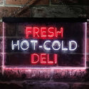 ADVPRO Fresh Hot Cold Deli Food Cafe Illuminated Dual Color LED Neon Sign st6-i0875 - White & Red