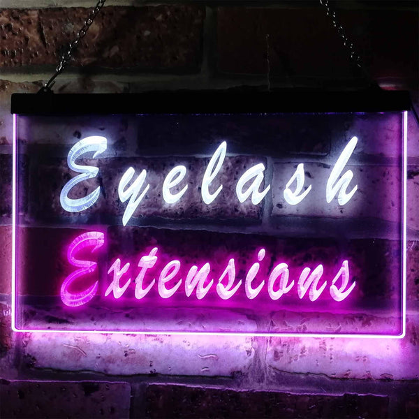 ADVPRO Eyelash Extensions Beauty Salon Shop Dual Color LED Neon Sign st6-i0885 - White & Purple