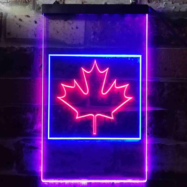 ADVPRO Canadian Maple Leaf Bedroom  Dual Color LED Neon Sign st6-i0893 - Blue & Red