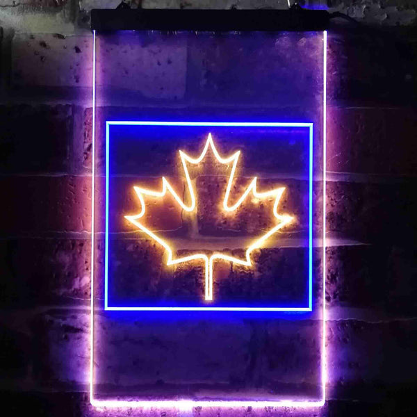 ADVPRO Canadian Maple Leaf Bedroom  Dual Color LED Neon Sign st6-i0893 - Blue & Yellow