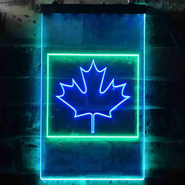 ADVPRO Canadian Maple Leaf Bedroom  Dual Color LED Neon Sign st6-i0893 - Green & Blue