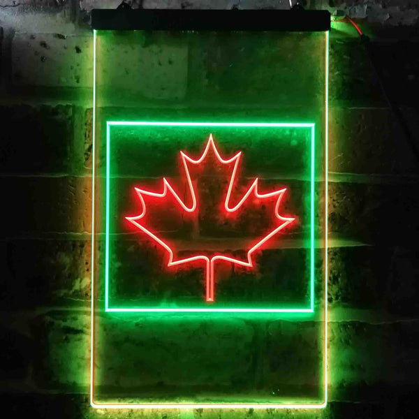 ADVPRO Canadian Maple Leaf Bedroom  Dual Color LED Neon Sign st6-i0893 - Green & Red