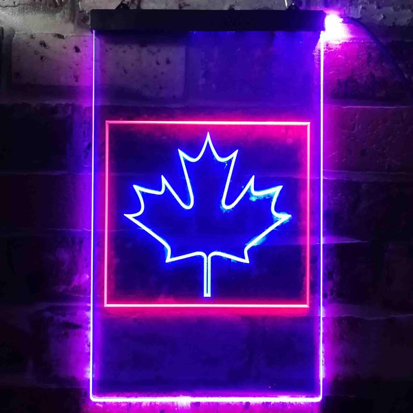 ADVPRO Canadian Maple Leaf Bedroom  Dual Color LED Neon Sign st6-i0893 - Red & Blue