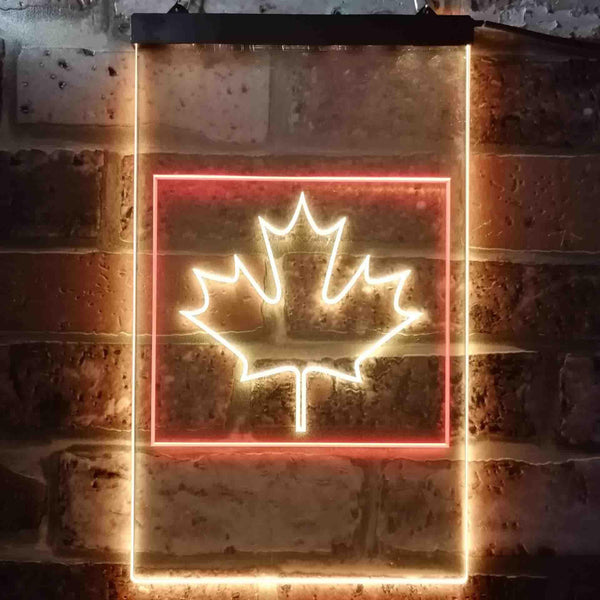 ADVPRO Canadian Maple Leaf Bedroom  Dual Color LED Neon Sign st6-i0893 - Red & Yellow