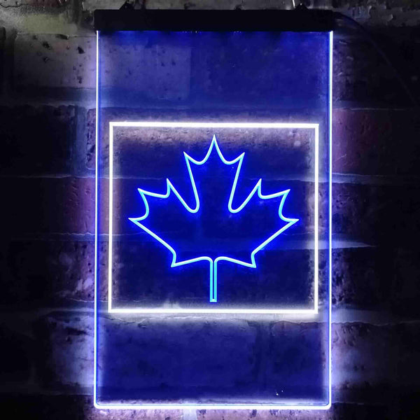 ADVPRO Canadian Maple Leaf Bedroom  Dual Color LED Neon Sign st6-i0893 - White & Blue