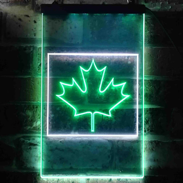 ADVPRO Canadian Maple Leaf Bedroom  Dual Color LED Neon Sign st6-i0893 - White & Green