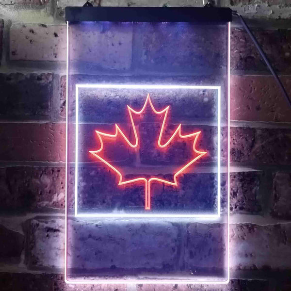 ADVPRO Canadian Maple Leaf Bedroom  Dual Color LED Neon Sign st6-i0893 - White & Orange