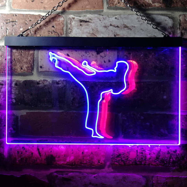 ADVPRO Karate Action Sport Game Illuminated Dual Color LED Neon Sign st6-i0906 - Red & Blue