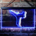 ADVPRO Karate Action Sport Game Illuminated Dual Color LED Neon Sign st6-i0906 - White & Blue