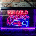 ADVPRO Ice Cold Beer On Tap Bar Club Dual Color LED Neon Sign st6-i0912 - Blue & Red