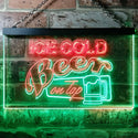 ADVPRO Ice Cold Beer On Tap Bar Club Dual Color LED Neon Sign st6-i0912 - Green & Red