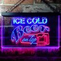 ADVPRO Ice Cold Beer On Tap Bar Club Dual Color LED Neon Sign st6-i0912 - Red & Blue