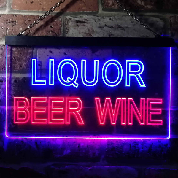 ADVPRO Liquor Beer Wine Bar Man Cave Dual Color LED Neon Sign st6-i0914 - Blue & Red