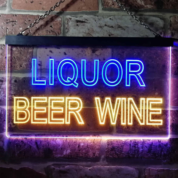 ADVPRO Liquor Beer Wine Bar Man Cave Dual Color LED Neon Sign st6-i0914 - Blue & Yellow