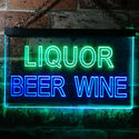 ADVPRO Liquor Beer Wine Bar Man Cave Dual Color LED Neon Sign st6-i0914 - Green & Blue