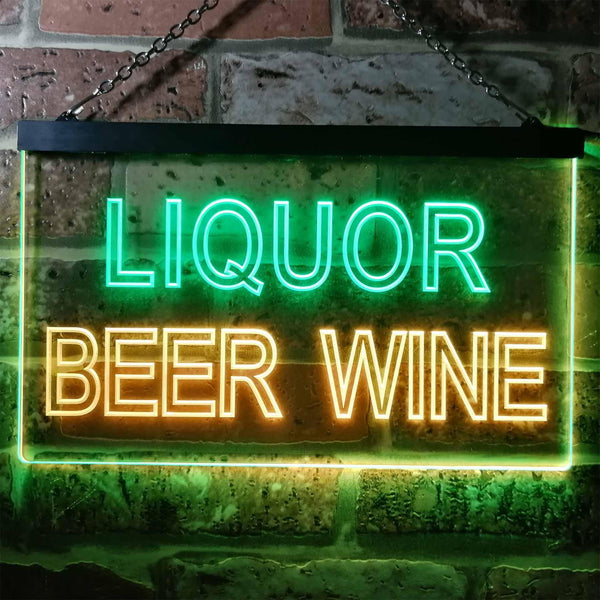 ADVPRO Liquor Beer Wine Bar Man Cave Dual Color LED Neon Sign st6-i0914 - Green & Yellow
