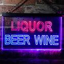 ADVPRO Liquor Beer Wine Bar Man Cave Dual Color LED Neon Sign st6-i0914 - Red & Blue