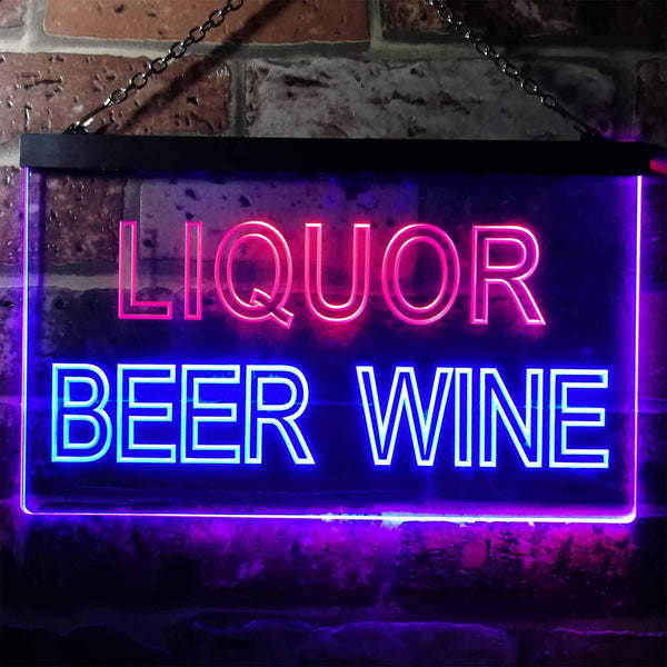 ADVPRO Liquor Beer Wine Bar Man Cave Dual Color LED Neon Sign st6-i0914 - Red & Blue