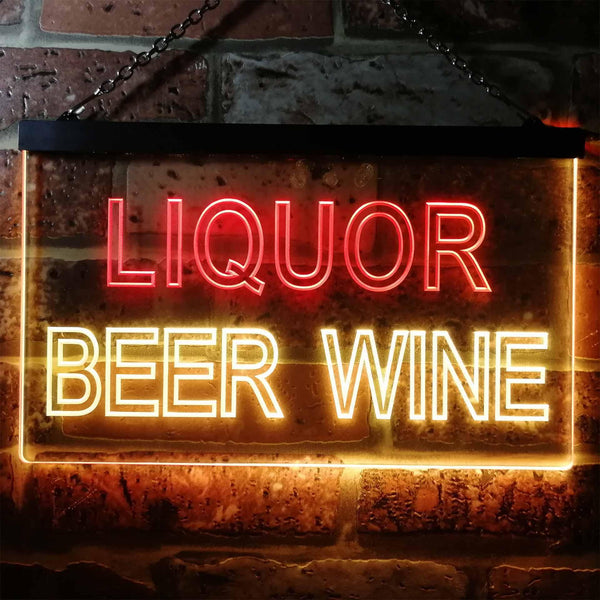 ADVPRO Liquor Beer Wine Bar Man Cave Dual Color LED Neon Sign st6-i0914 - Red & Yellow