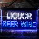 ADVPRO Liquor Beer Wine Bar Man Cave Dual Color LED Neon Sign st6-i0914 - White & Blue