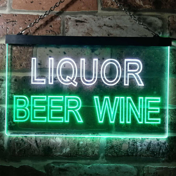 ADVPRO Liquor Beer Wine Bar Man Cave Dual Color LED Neon Sign st6-i0914 - White & Green