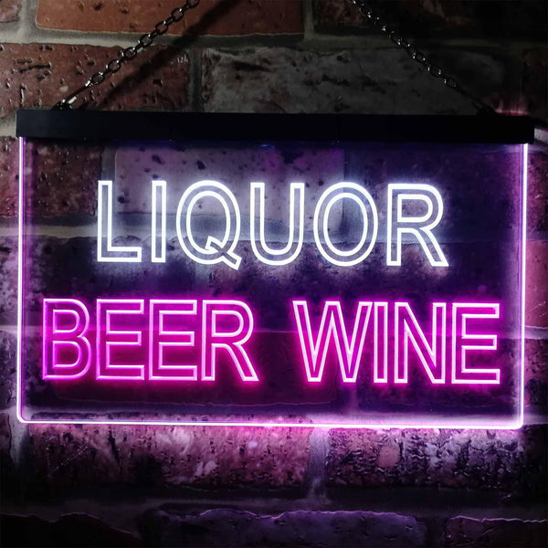 ADVPRO Liquor Beer Wine Bar Man Cave Dual Color LED Neon Sign st6-i0914 - White & Purple