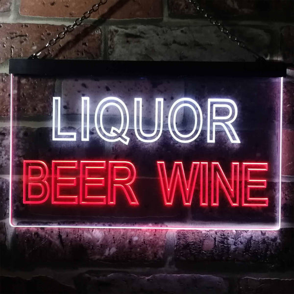 ADVPRO Liquor Beer Wine Bar Man Cave Dual Color LED Neon Sign st6-i0914 - White & Red