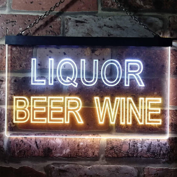 ADVPRO Liquor Beer Wine Bar Man Cave Dual Color LED Neon Sign st6-i0914 - White & Yellow