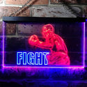 ADVPRO Fight Boxing Fitness Man Cave Dual Color LED Neon Sign st6-i0918 - Blue & Red